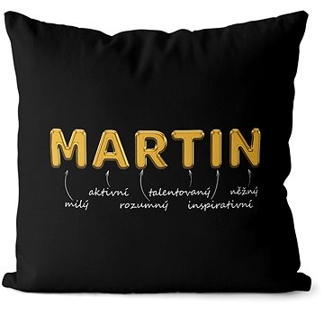 

Impar polštář zlatý muž. jméno Martin
