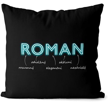 

Impar polštář neonový muž. jméno Roman
