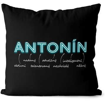 

Impar polštář neonový muž. jméno Antonín