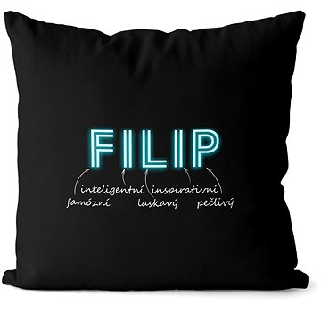 

Impar polštář neonový muž. jméno Filip