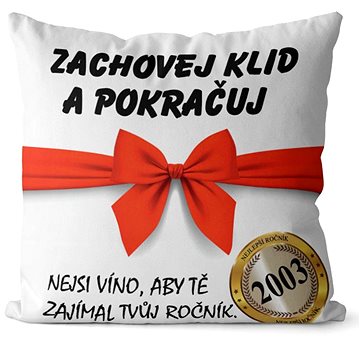 

Impar polštář Zachovej klid - rok narození 2003