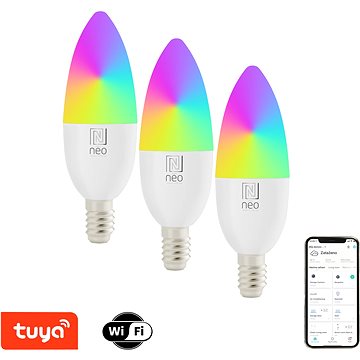 

IMMAX NEO LITE E14 6W RGB+CCT, barevná a bílá WiFi - balení 3 ks