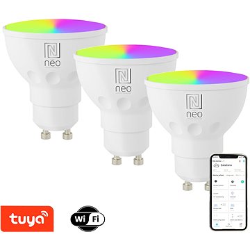 

IMMAX NEO LITE GU10 6W RGB+CCT, barevná a bílá WiFi - balení 3 ks