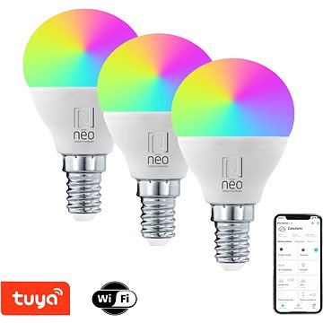 

IMMAX NEO LITE Smart 3x žárovka LED E14 6W RGB+CCT barevná a bílá, stmívatelná, WiFi, P45