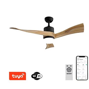 

IMMAX NEO LITE SOFISTICADO Smart LED stropní svítidlo s ventilátorem Tuya WiFi černé/dřevo