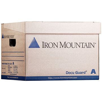 Iron Mountain Box A, 35 × 31 × 25 cm, hnědo-modrá