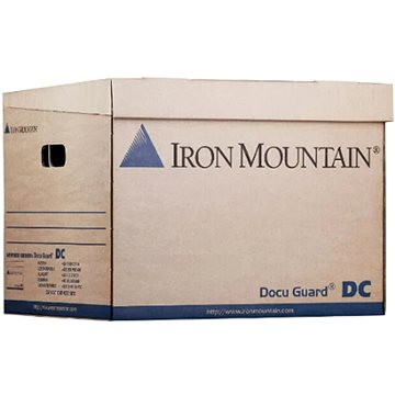 Iron Mountain Box DC, 43 × 31 × 33 cm, hnědo-modrá