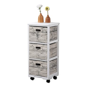 

Kesper Pojízdný regál se 3 boxy, bílý