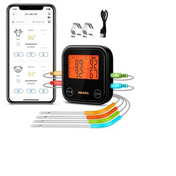 

Inkbird BBQ teploměr se 4 sondami WiFi & Bluetooth IDT-34E-BW