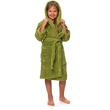 

Interkontakt Dětský župan s kapucí Olive Green 12 let
