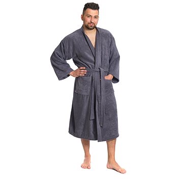 

Interkontakt Pánský župan model KIMONO 02 Dark Grey Velikost županu M