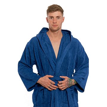 

Interkontakt Pánský župan s kapucí 03 Blue Navy Velikost županu M