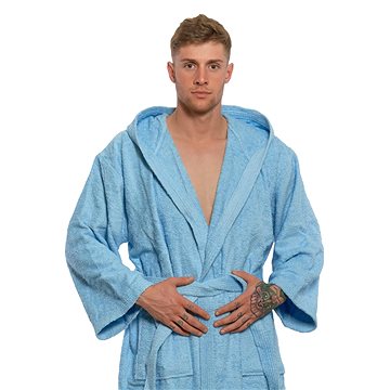 

Interkontakt Pánský župan s kapucí 06 Light Blue Velikost županu S