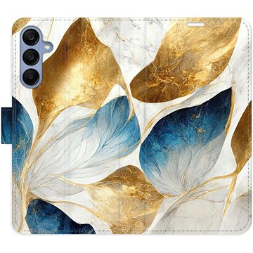 

iSaprio Flip pouzdro GoldBlue Leaves pro Samsung Galaxy A25 5G