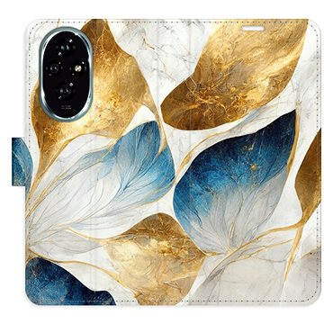 

iSaprio Flip pouzdro GoldBlue Leaves pro Honor 200