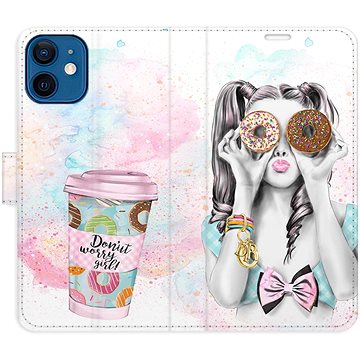 

iSaprio flip pouzdro Donut Worry Girl pro iPhone 12 mini