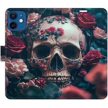 

iSaprio flip pouzdro Skull in Roses 02 pro iPhone 12 mini