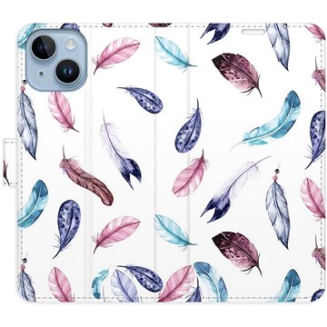 

iSaprio flip pouzdro Colorful Feathers pro iPhone 14