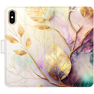 

iSaprio flip pouzdro Gold Leaves 02 pro iPhone X/XS