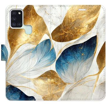 

iSaprio flip pouzdro GoldBlue Leaves pro Samsung Galaxy A21s