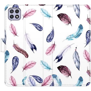 

iSaprio flip pouzdro Colorful Feathers pro Samsung Galaxy A22 5G