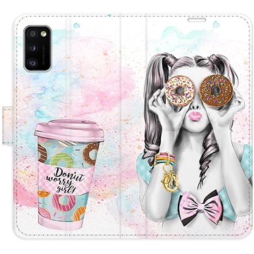 

iSaprio flip pouzdro Donut Worry Girl pro Samsung Galaxy A41