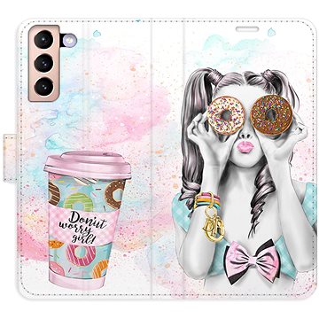 

iSaprio flip pouzdro Donut Worry Girl pro Samsung Galaxy S21