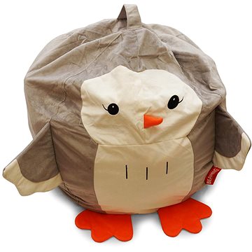 BeanBag Skladovací vak tučňák Tuky, bílá/šedá