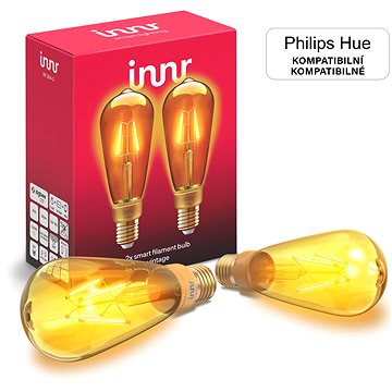 

Innr Chytrá LED žárovka E27, Vintage Edison, kompatibilní s Philips Hue, 2 ks