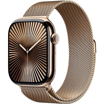 

Apple Watch Series 10 42mm Cellular Zlatý titan se zlatým milánským tahem