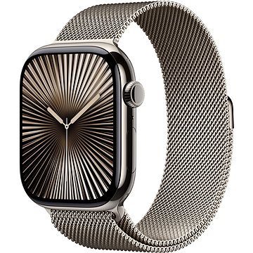 

Apple Watch Series 10 46mm Cellular Přírodní titan s přírodním milánským tahem - S/M