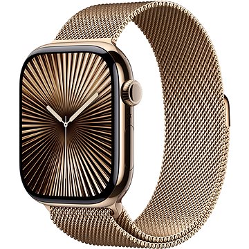 

Apple Watch Series 10 46mm Cellular Zlatý titan se zlatým milánským tahem - S/M