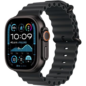 

Apple Watch Ultra 2 49mm Černý titan s černým oceánským řemínkem