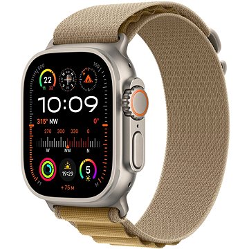 

Apple Watch Ultra 2 49mm Přírodní titan s žlutohnědým alpským tahem - Large