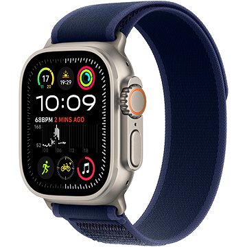 

Apple Watch Ultra 2 49mm Přírodní titan s modrým trailovým tahem - S/M