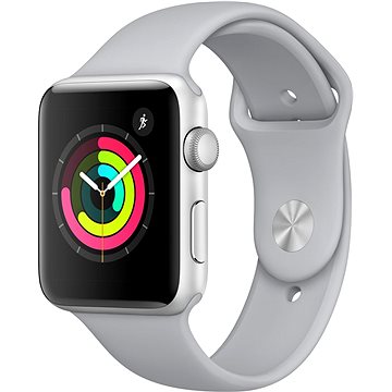Apple Watch Series 3 42mm GPS Stříbrný hliník s mlhově šedým sportovním řemínkem - Chytré hodinky