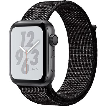 Apple Watch Series 4 Nike+ 44mm Vesmírně černý hliník s černým provlékacím sportovním řemínkem - Chytré hodinky