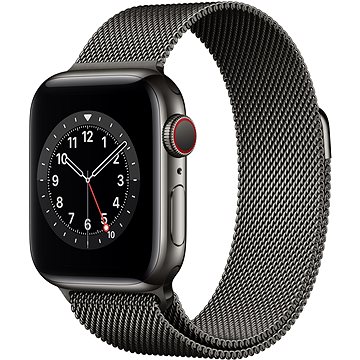 Apple Watch Series 6 40mm Cellular Grafitově šedý nerez s Grafitově šedým milánským tahem - Chytré hodinky
