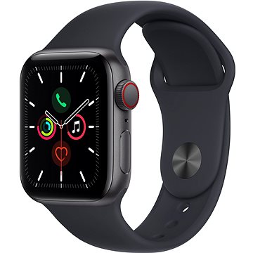 Apple Watch SE 40mm Cellular Vesmírně šedý hliník s temně inkoustovým sportovním řemínkem - Chytré hodinky