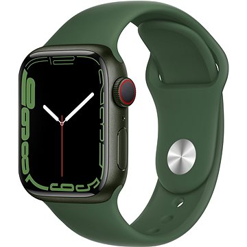 Apple Watch Series 7 41mm Cellular  Zelený hliník s listově zeleným sportovním řemínkem - Chytré hodinky