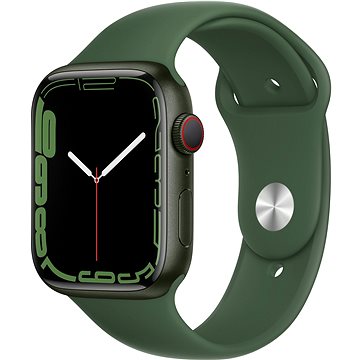 Apple Watch Series 7 45mm Cellular Zelený hliník s listově zeleným sportovním řemínkem - Chytré hodinky