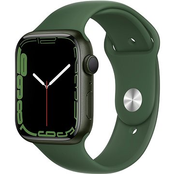 Apple Watch Series 7 45mm Zelený hliník s listově zeleným sportovním řemínkem - Chytré hodinky