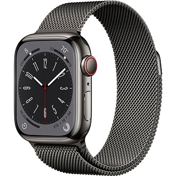 

Apple Watch Series 8 41mm Cellular Grafitový nerez s grafitovým milánským tahem