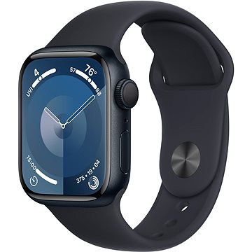 

Apple Watch Series 9 41mm Temně inkoustový hliník s temně inkoustovým sportovním řemínkem - M/L