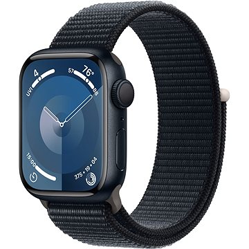 

Apple Watch Series 9 41mm Temně inkoustový hliník s temně inkoustovým provlékacím řemínkem