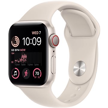 Apple Watch SE (2022) 40mm Cellular Hvězdně bílý hliník s hvězdně bílým sportovním řemínkem - Chytré hodinky