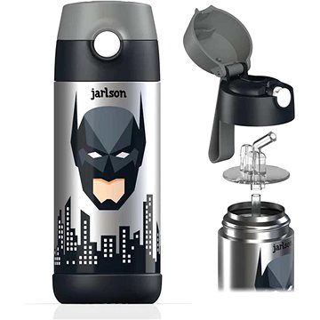 

Jarlson Dětská nerezová termoláhev s brčkem CHARLI Batman 350 ml