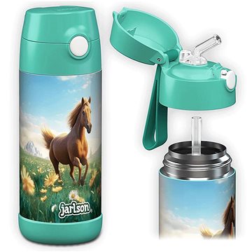 

Jarlson Dětská nerezová termoláhev s brčkem CHARLI Kůň II 350 ml