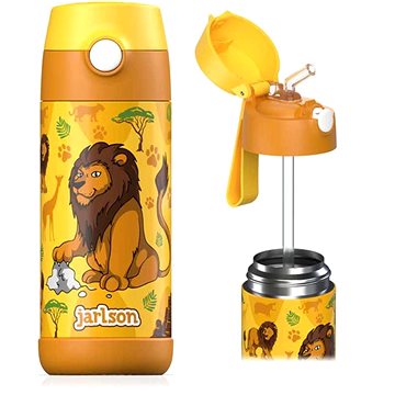 

Jarlson Dětská nerezová termoláhev s brčkem CHARLI Lev 350 ml