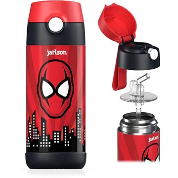 

Jarlson Dětská nerezová termoláhev s brčkem CHARLI Spiderman 350 ml
